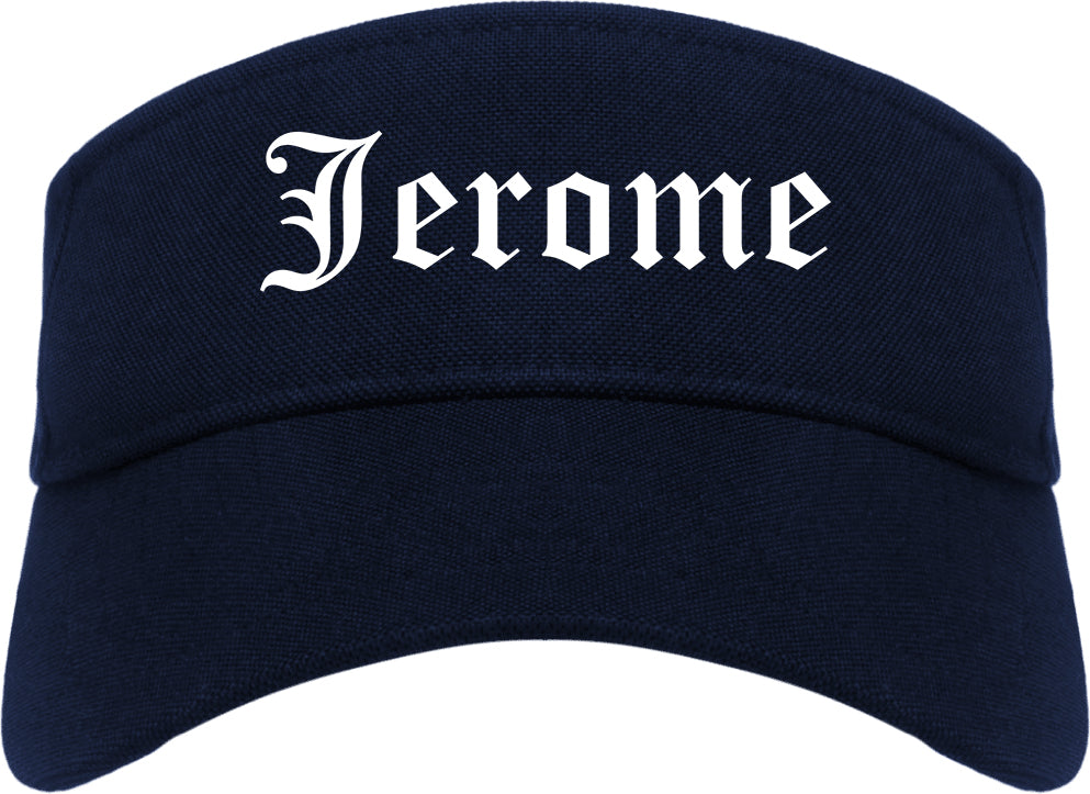 Jerome Idaho ID Old English Mens Visor Cap Hat Navy Blue