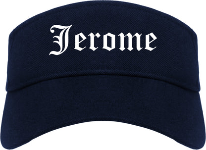 Jerome Idaho ID Old English Mens Visor Cap Hat Navy Blue