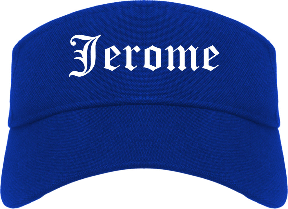 Jerome Idaho ID Old English Mens Visor Cap Hat Royal Blue