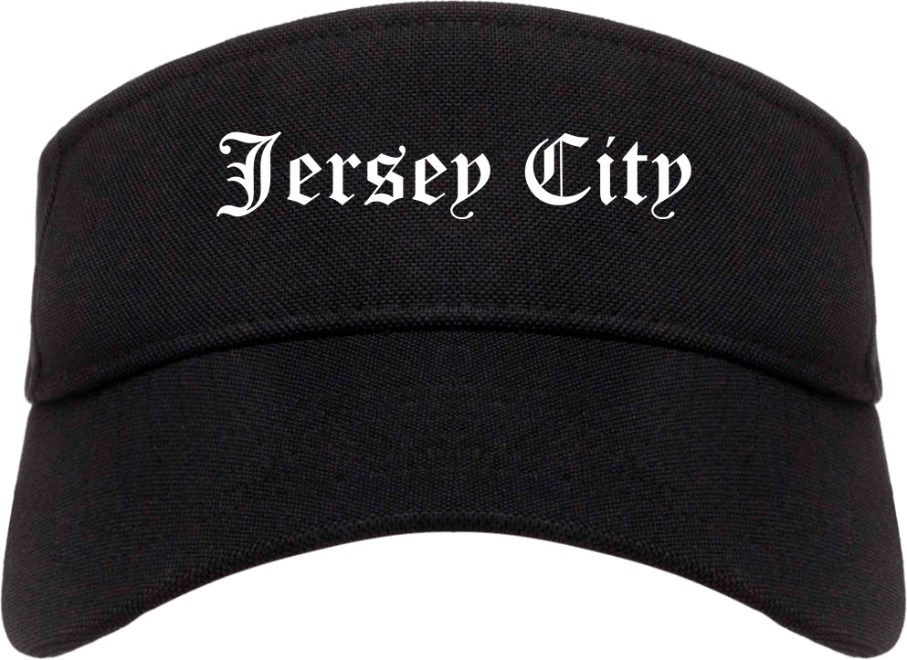 Jersey City New Jersey NJ Old English Mens Visor Cap Hat Black