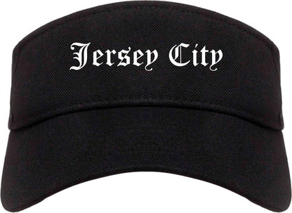Jersey City New Jersey NJ Old English Mens Visor Cap Hat Black