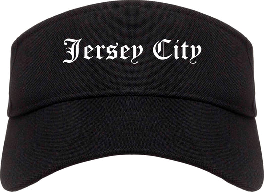 Jersey City New Jersey NJ Old English Mens Visor Cap Hat Black