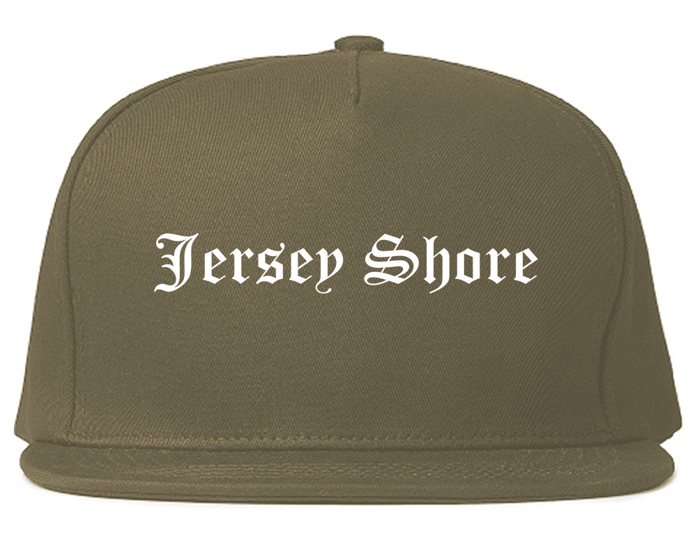 Jersey Shore Pennsylvania PA Old English Mens Snapback Hat Grey
