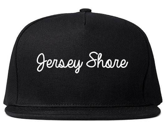 Jersey Shore Pennsylvania PA Script Mens Snapback Hat Black
