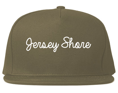 Jersey Shore Pennsylvania PA Script Mens Snapback Hat Grey