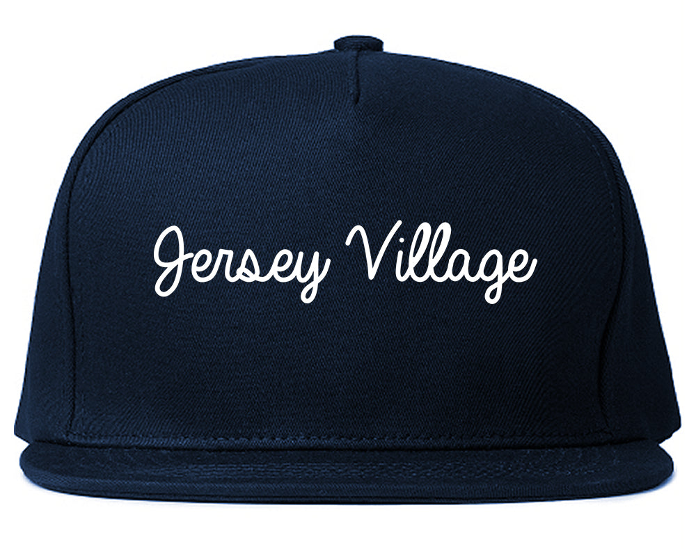 Jersey Village Texas TX Script Mens Snapback Hat Navy Blue