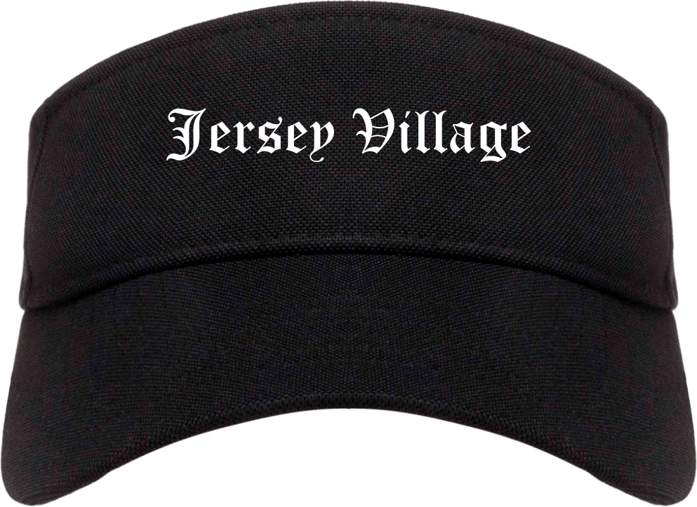 Jersey Village Texas TX Old English Mens Visor Cap Hat Black