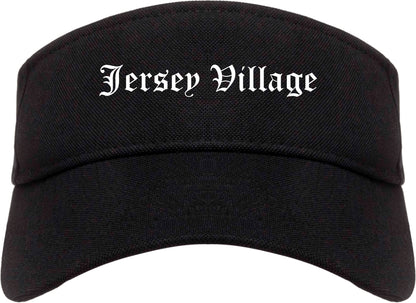Jersey Village Texas TX Old English Mens Visor Cap Hat Black