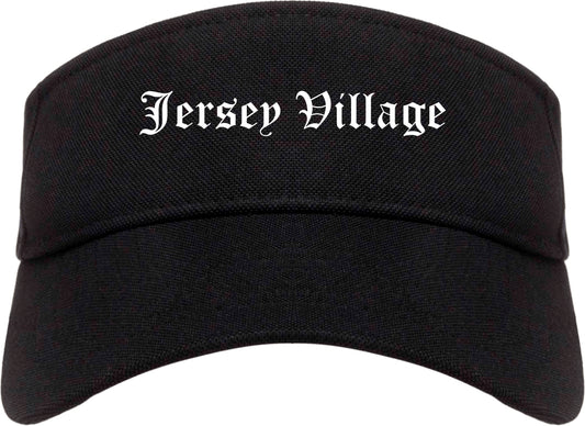 Jersey Village Texas TX Old English Mens Visor Cap Hat Black