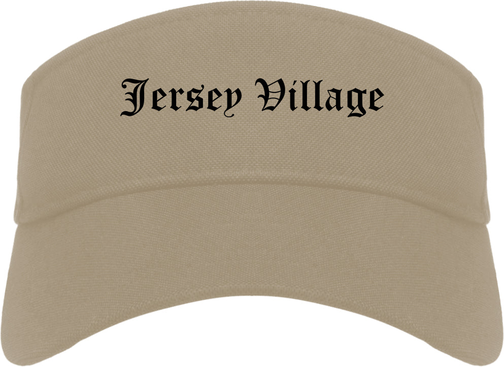 Jersey Village Texas TX Old English Mens Visor Cap Hat Khaki