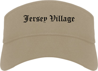 Jersey Village Texas TX Old English Mens Visor Cap Hat Khaki