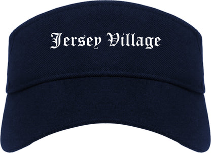 Jersey Village Texas TX Old English Mens Visor Cap Hat Navy Blue