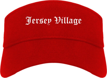 Jersey Village Texas TX Old English Mens Visor Cap Hat Red