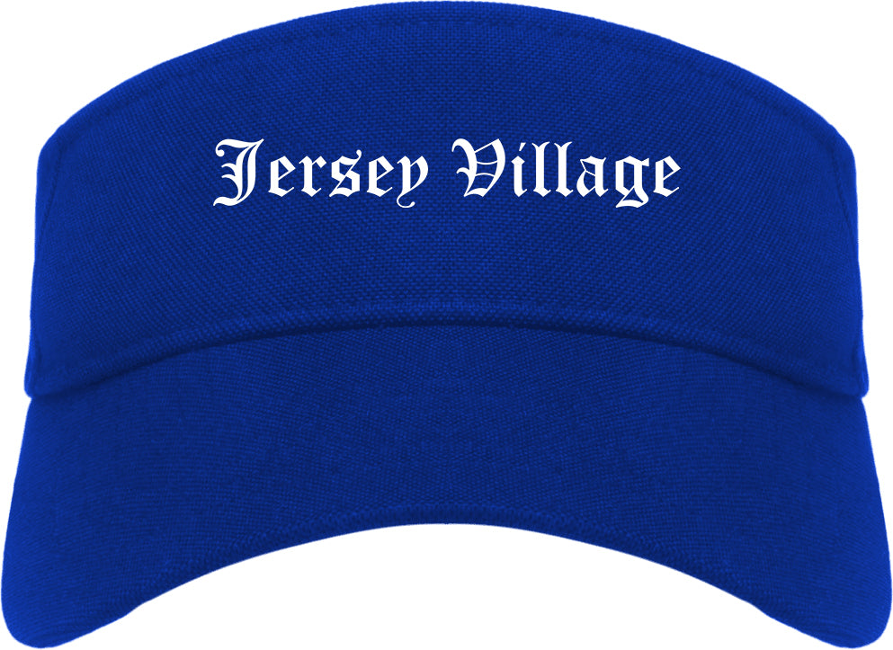 Jersey Village Texas TX Old English Mens Visor Cap Hat Royal Blue