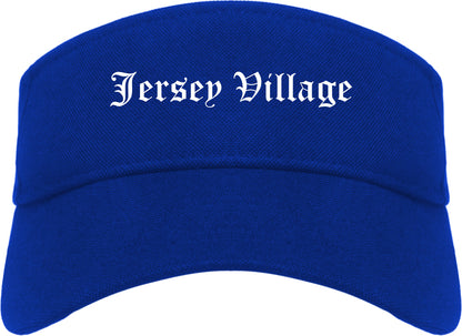 Jersey Village Texas TX Old English Mens Visor Cap Hat Royal Blue