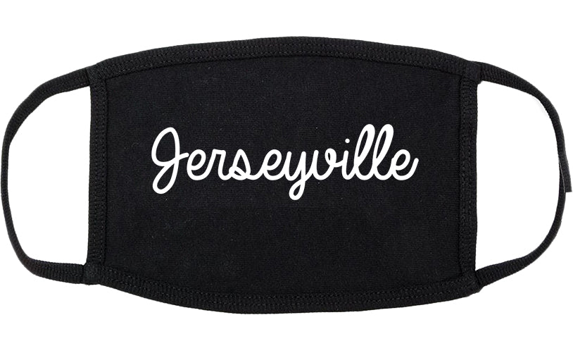Jerseyville Illinois IL Script Cotton Face Mask Black