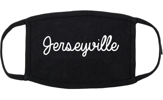 Jerseyville Illinois IL Script Cotton Face Mask Black