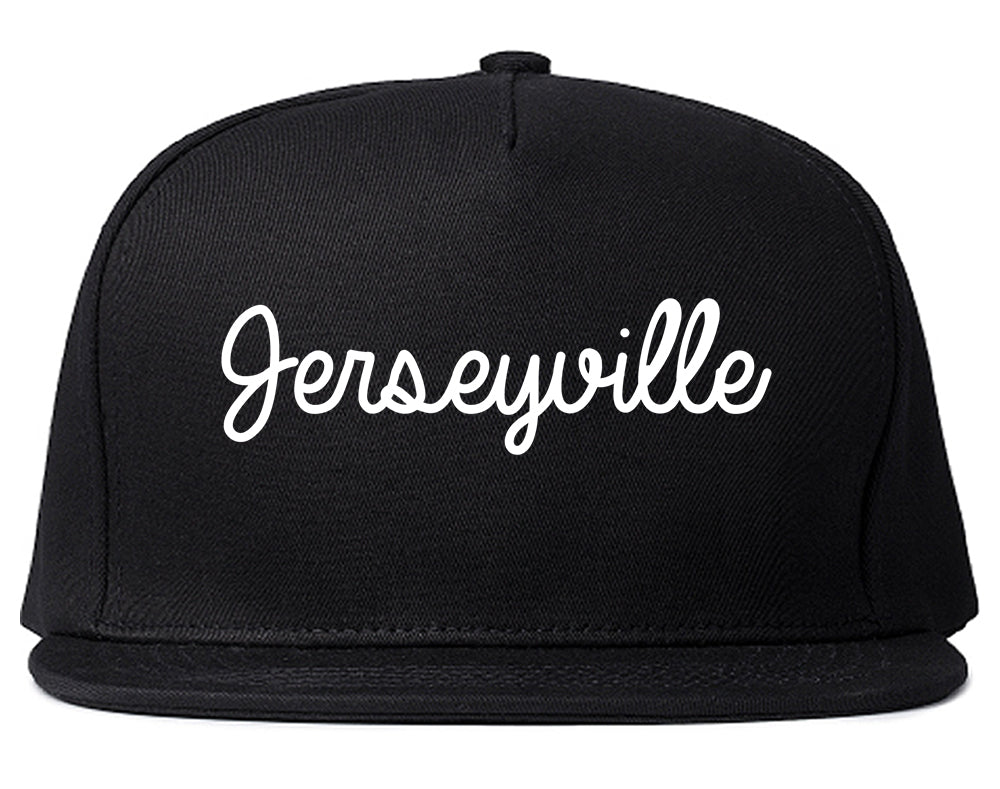 Jerseyville Illinois IL Script Mens Snapback Hat Black
