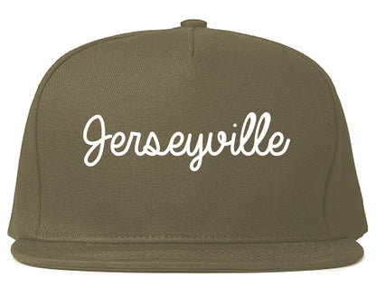 Jerseyville Illinois IL Script Mens Snapback Hat Grey