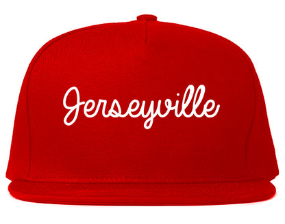 Jerseyville Illinois IL Script Mens Snapback Hat Red