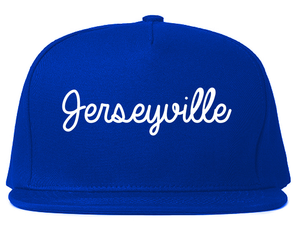 Jerseyville Illinois IL Script Mens Snapback Hat Royal Blue