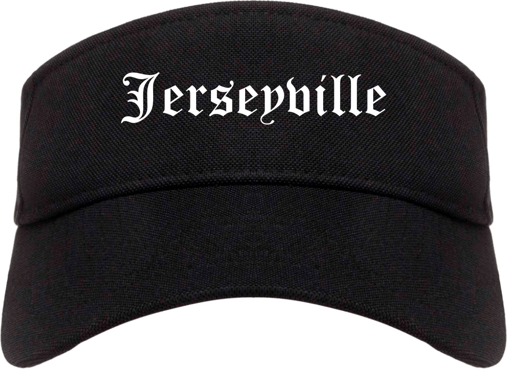 Jerseyville Illinois IL Old English Mens Visor Cap Hat Black