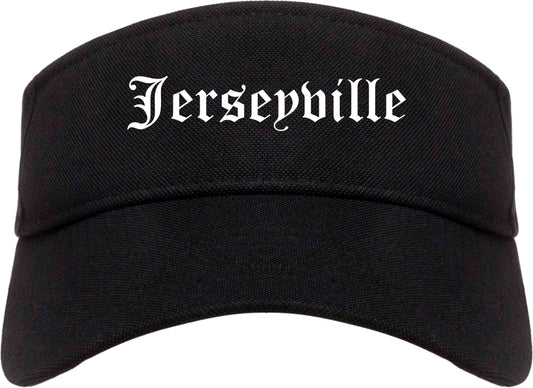 Jerseyville Illinois IL Old English Mens Visor Cap Hat Black