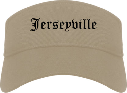 Jerseyville Illinois IL Old English Mens Visor Cap Hat Khaki