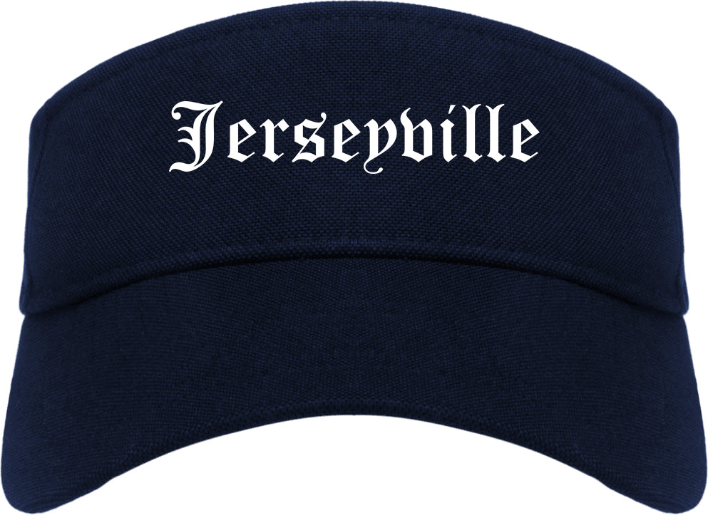 Jerseyville Illinois IL Old English Mens Visor Cap Hat Navy Blue