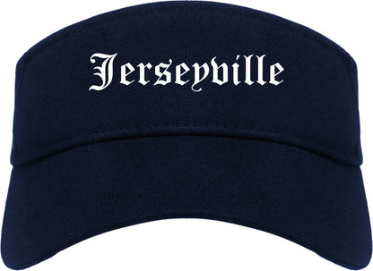 Jerseyville Illinois IL Old English Mens Visor Cap Hat Navy Blue
