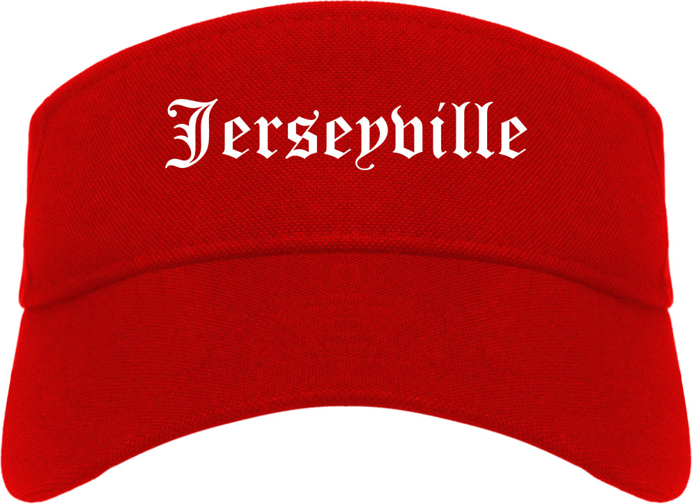 Jerseyville Illinois IL Old English Mens Visor Cap Hat Red