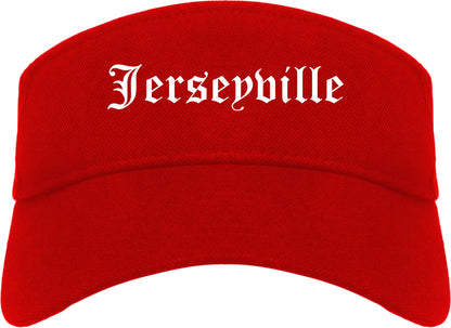 Jerseyville Illinois IL Old English Mens Visor Cap Hat Red