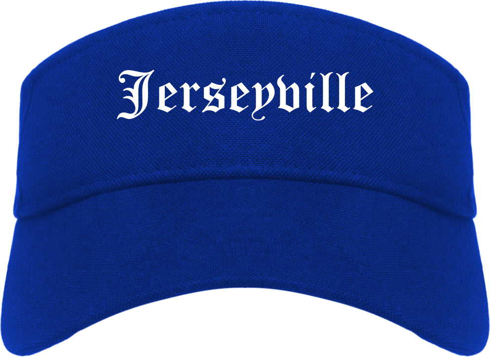 Jerseyville Illinois IL Old English Mens Visor Cap Hat Royal Blue