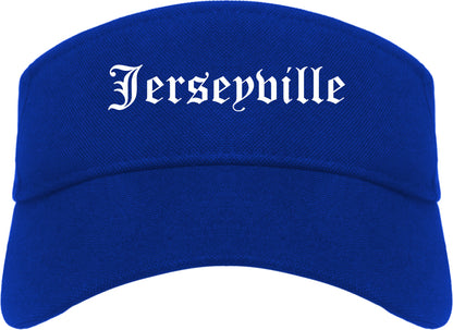Jerseyville Illinois IL Old English Mens Visor Cap Hat Royal Blue