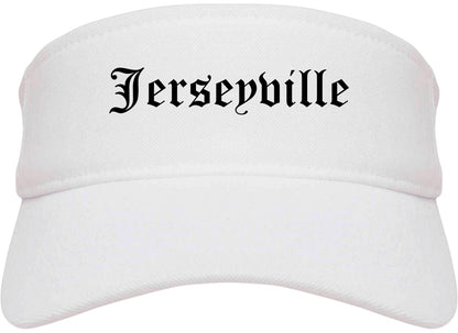 Jerseyville Illinois IL Old English Mens Visor Cap Hat White