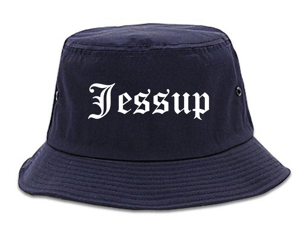 Jessup Pennsylvania PA Old English Mens Bucket Hat Navy Blue