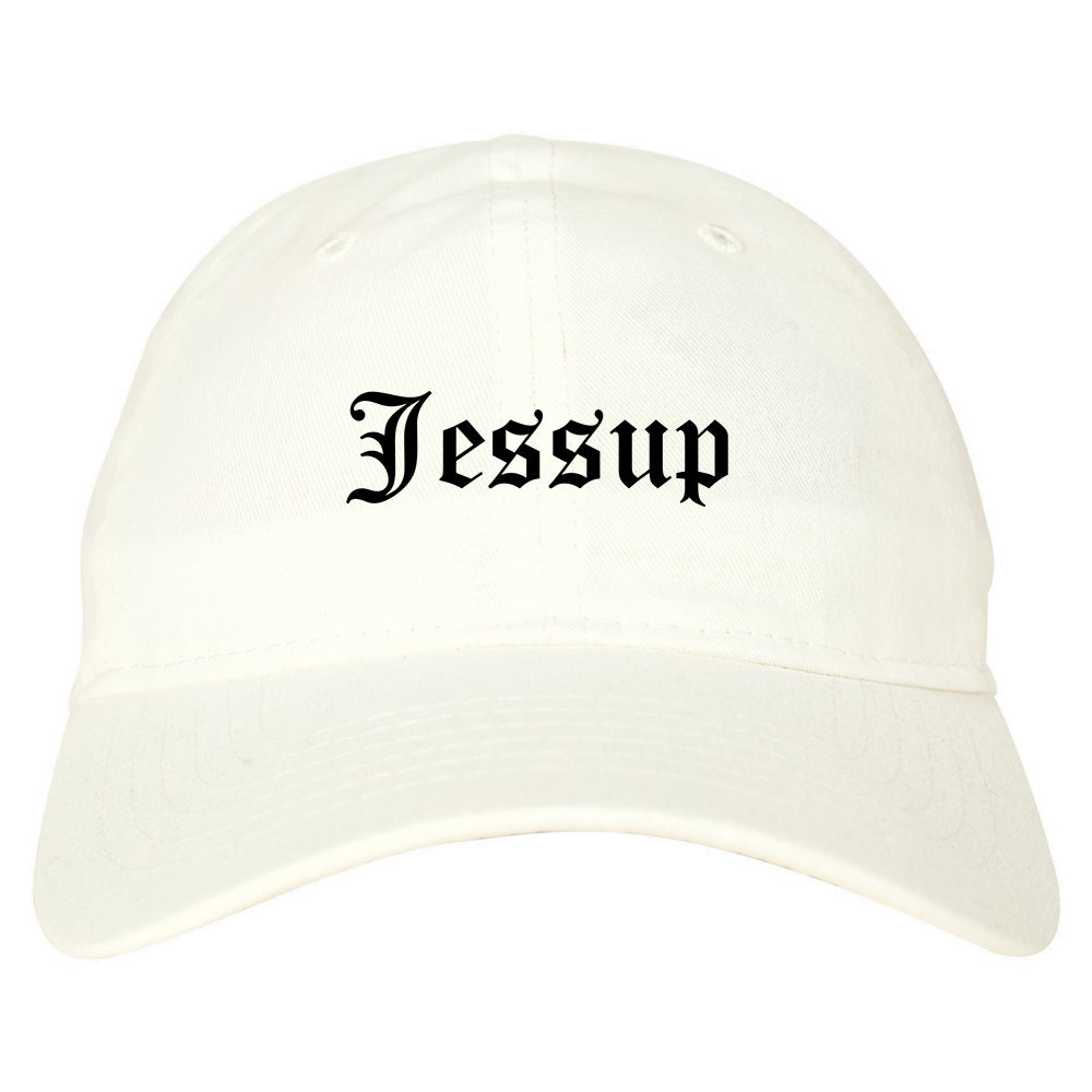 Jessup Pennsylvania PA Old English Mens Dad Hat Baseball Cap White