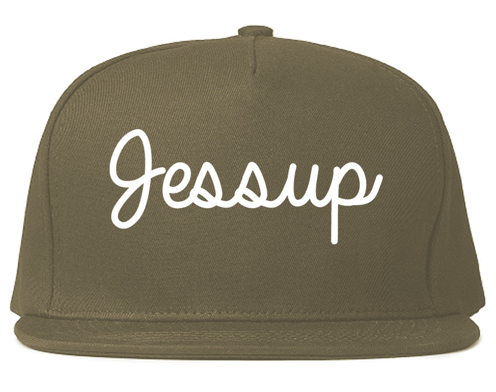 Jessup Pennsylvania PA Script Mens Snapback Hat Grey