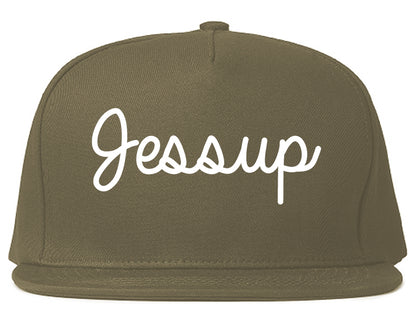 Jessup Pennsylvania PA Script Mens Snapback Hat Grey