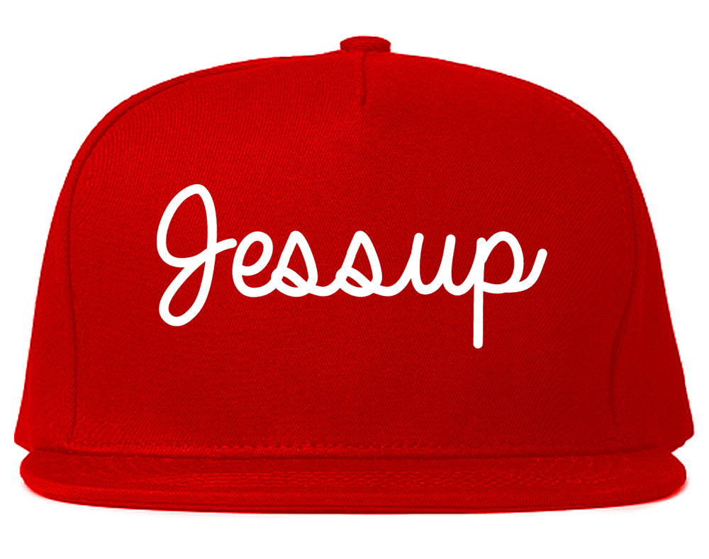 Jessup Pennsylvania PA Script Mens Snapback Hat Red
