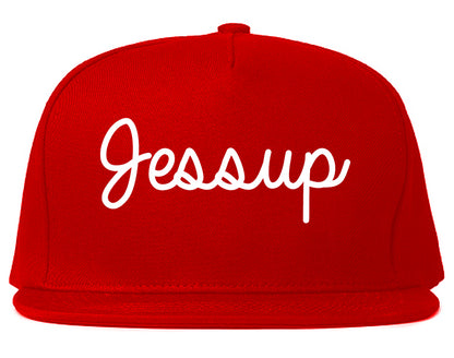 Jessup Pennsylvania PA Script Mens Snapback Hat Red