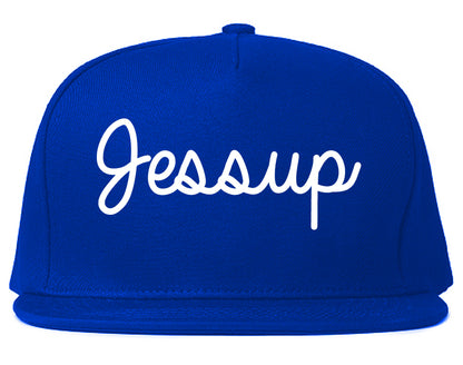 Jessup Pennsylvania PA Script Mens Snapback Hat Royal Blue
