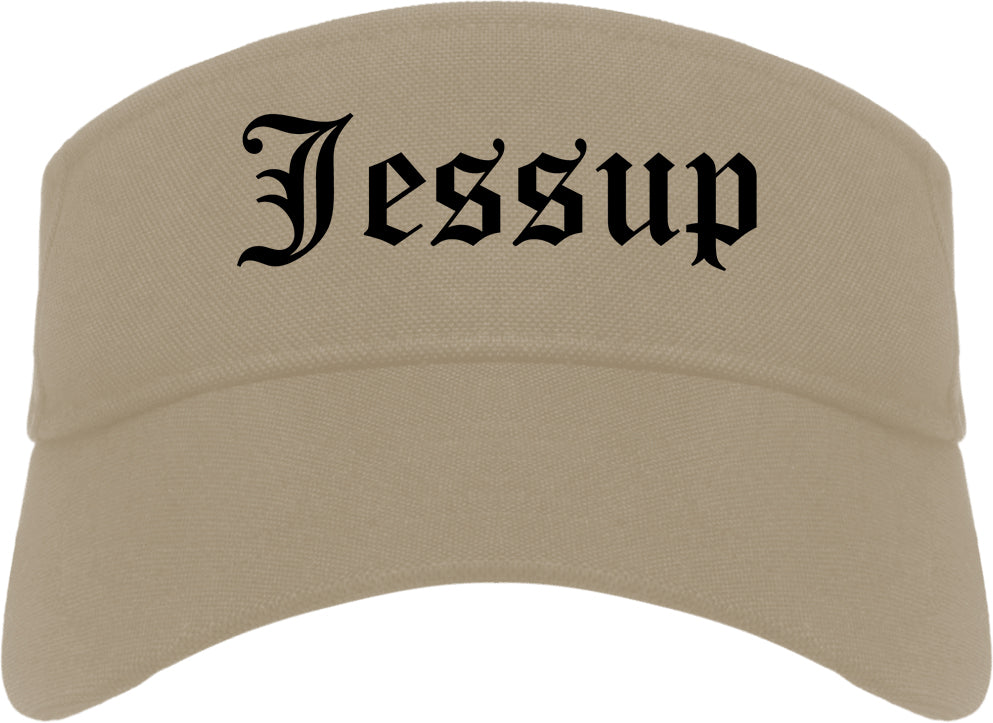Jessup Pennsylvania PA Old English Mens Visor Cap Hat Khaki