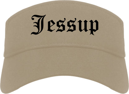 Jessup Pennsylvania PA Old English Mens Visor Cap Hat Khaki