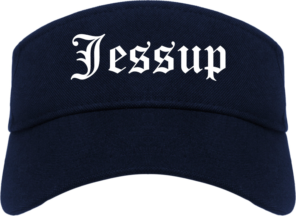 Jessup Pennsylvania PA Old English Mens Visor Cap Hat Navy Blue