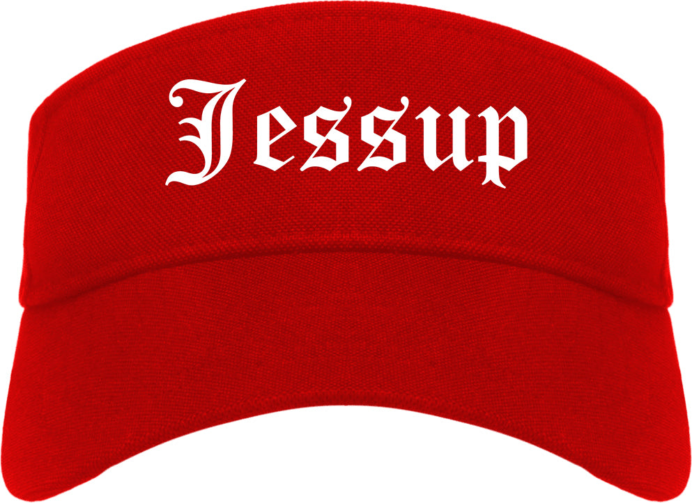 Jessup Pennsylvania PA Old English Mens Visor Cap Hat Red