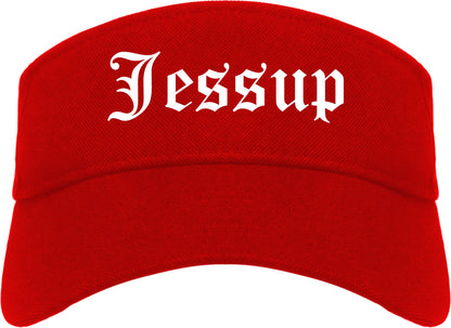 Jessup Pennsylvania PA Old English Mens Visor Cap Hat Red