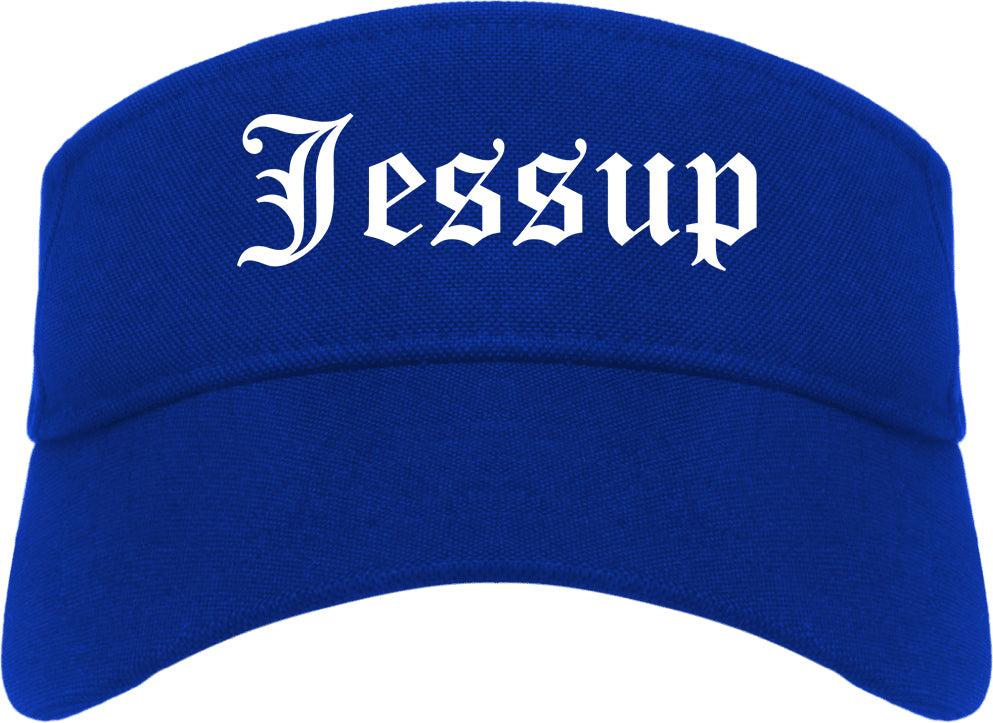 Jessup Pennsylvania PA Old English Mens Visor Cap Hat Royal Blue
