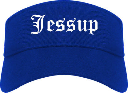 Jessup Pennsylvania PA Old English Mens Visor Cap Hat Royal Blue