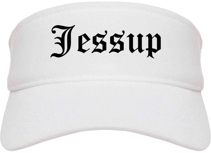 Jessup Pennsylvania PA Old English Mens Visor Cap Hat White